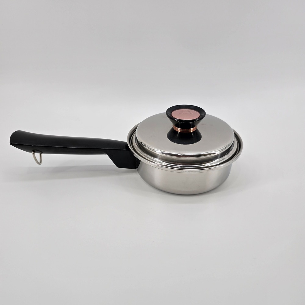 Duncan Hines Saucepan Vintage 3-Ply 18-8 Stainless Steel Lid Silver 1 Quart